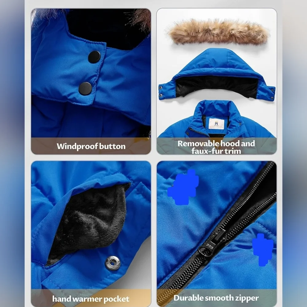 Brand new! Girls Medium winter fleece lined puffer coat faux fur sherpa coat